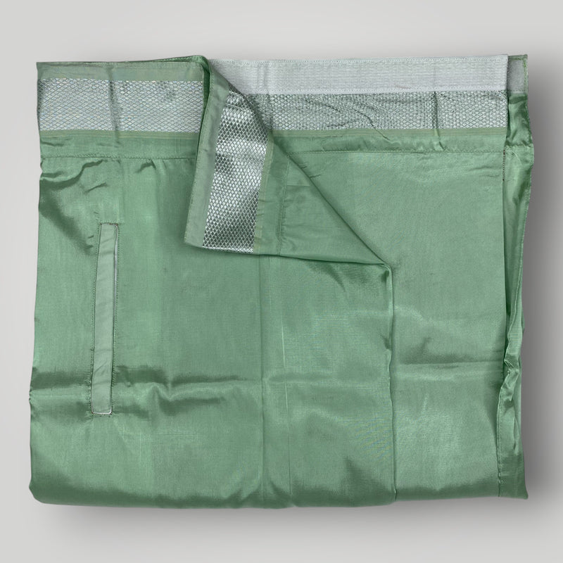 Horad Premium Art Silk Pista Green Shirt + Welcro Dhoti