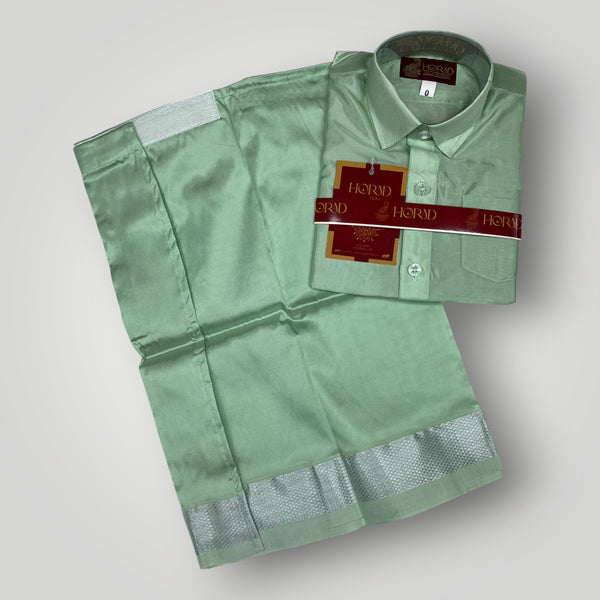 Horad Premium Art Silk Pista Green Kids Set