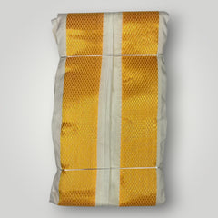 HORAD Premium Art Silk Cream with RoseGold+Gold Border Dhoti with Cream Shirt Material + Angavastram + Belt