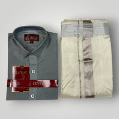 Horad Premium Art Silk Steel Grey  Kids Set