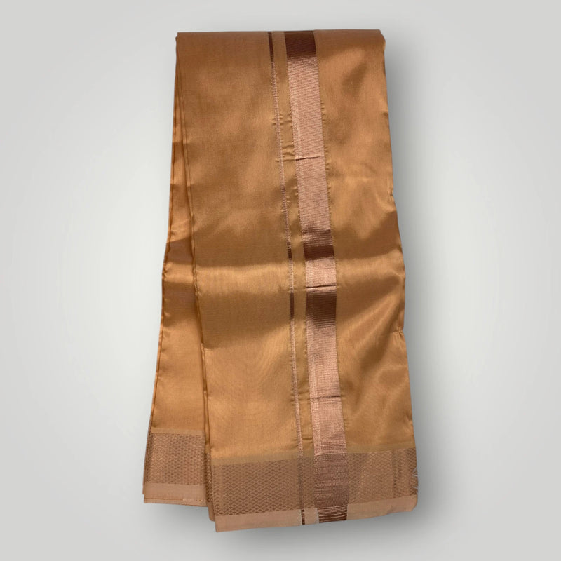 Horad Premium Art Silk Light Copper  Shirt + Dhoti