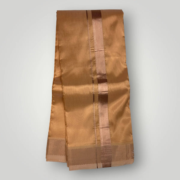 HORAD Premium Art Silk Light Copper  Dhoti with Shirt Material