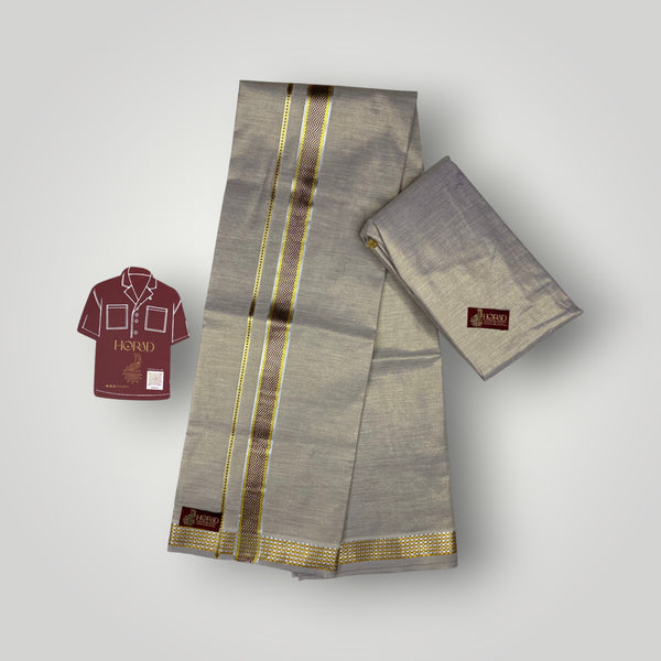 Horad Kora Cotton Tissue Bright Sandstone Shirt Material+Dhoti