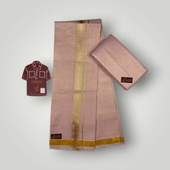 Horad Kora Cotton Tissue Hot Pink Shirt Material+Dhoti