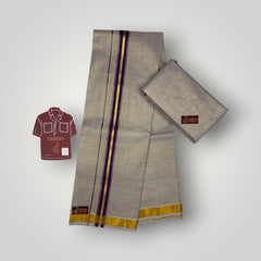 Horad Kora Cotton Tissue Light Sandstone Shirt Material+Dhoti