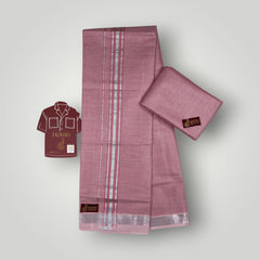 Horad Kora Cotton Tissue Hot Pink Shirt Material+Dhoti