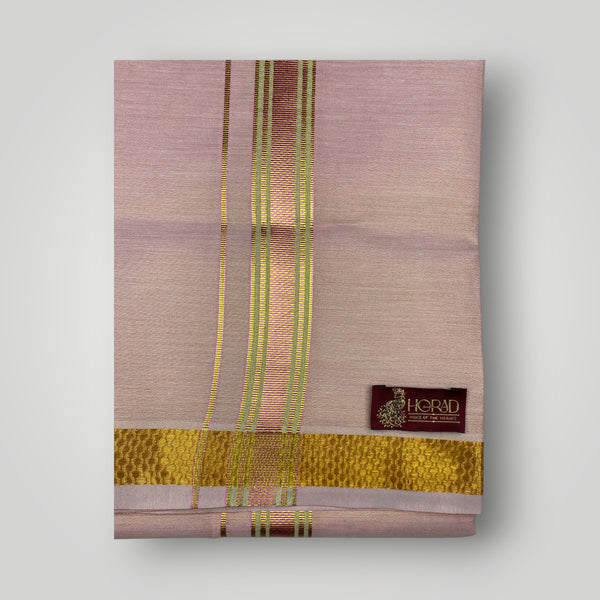 Horad Kora Cotton Tissue Dark Pink Shirt  + Dhoti