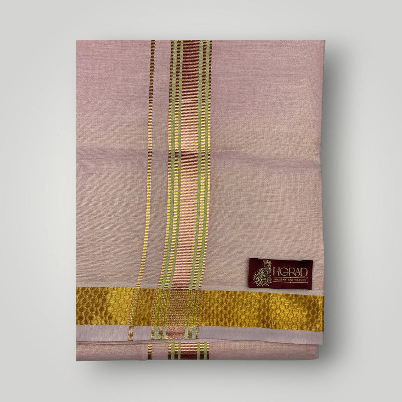 Horad Kora Cotton Tissue Dark Pink Shirt+Dhoti