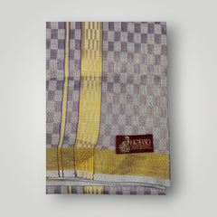 Horad Kora Cotton Tissue Square Emboss Sandstone Shirt+Dhoti