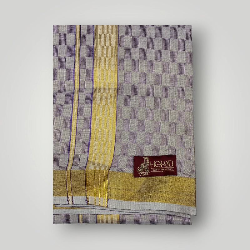 Horad Kora Cotton Tissue Square Emboss Sandstone Shirt+Dhoti