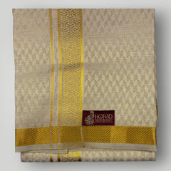 Horad Kora Cotton Tissue Emboss Gold Shirt+Dhoti