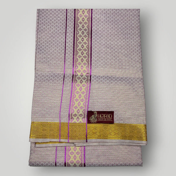 Horad Kora Cotton Tissue Emboss Magenta Shirt+Dhoti