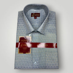 Horad Kora Cotton Tissue Bluish Grey Shirt+Dhoti