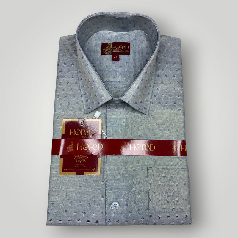 Horad Kora Cotton Tissue Bluish Grey Shirt+Dhoti