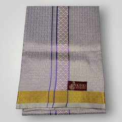 Horad Kora Cotton Tissue Emboss Deep Indigo Shirt+Dhoti