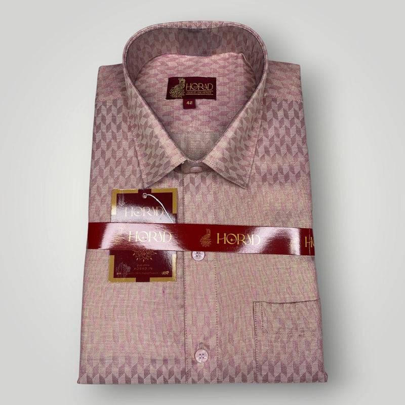 Horad Kora Cotton Tissue Emboss Dark Pink Shirt+Dhoti