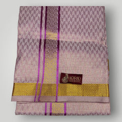 Horad Kora Cotton Tissue Emboss Dark Pink Shirt+Dhoti