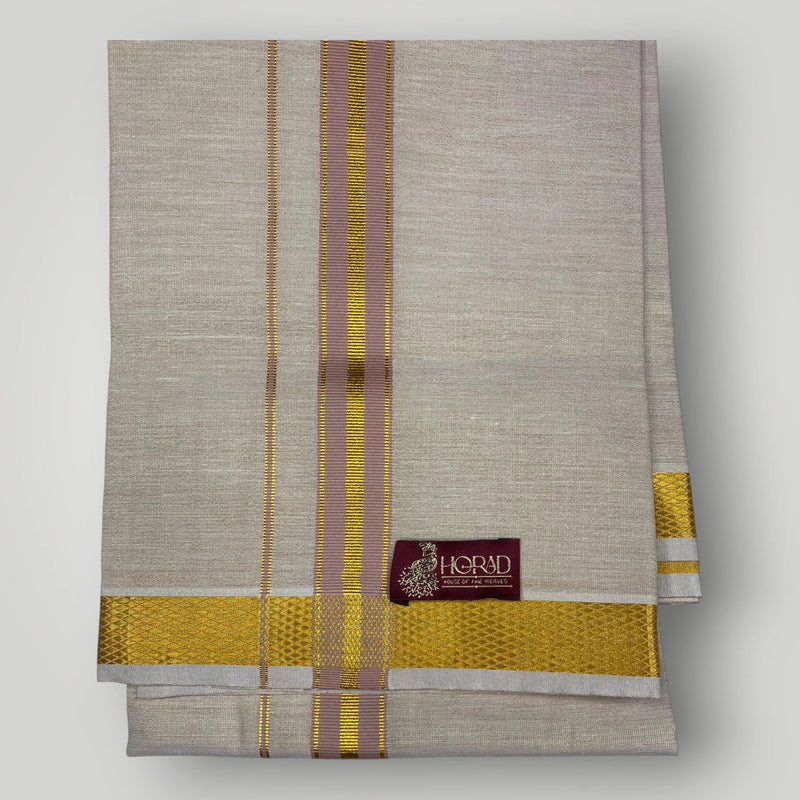 Horad Kora Cotton Tissue Desert Gold Shirt+Dhoti