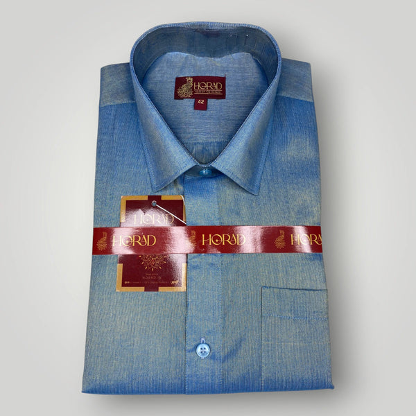 Horad Kora Cotton Tissue Dark Blue Shirt+Dhoti