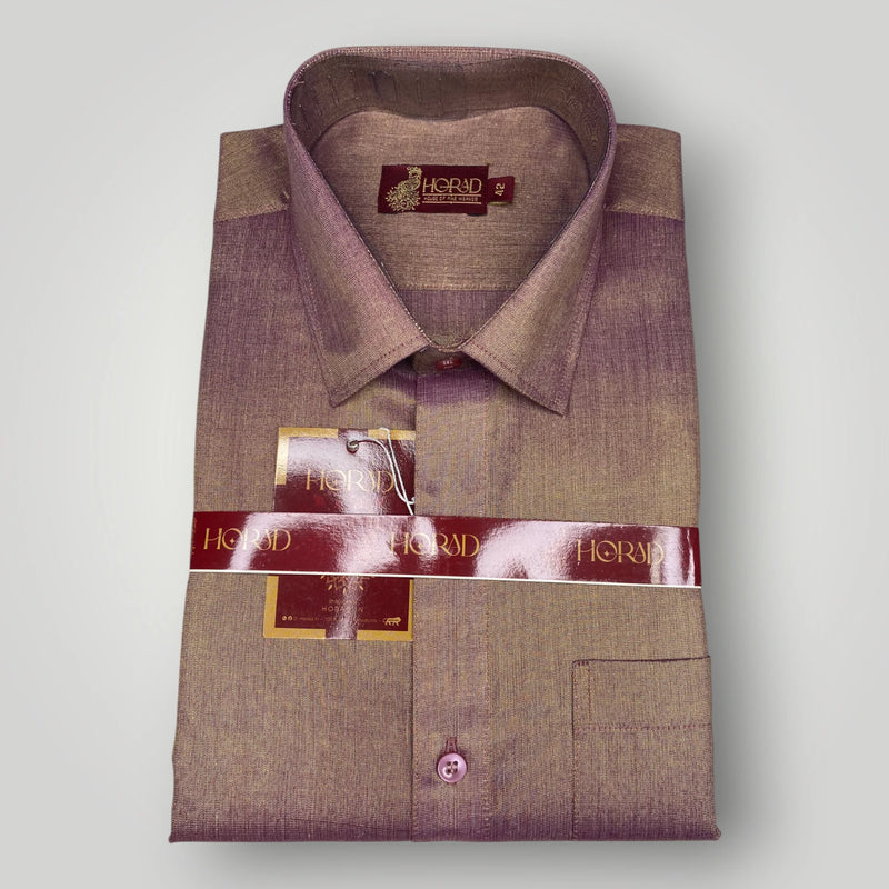 Horad Kora Cotton Tissue Dark Magenta Shirt+Dhoti