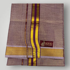 Horad Kora Cotton Tissue Dark Magenta Shirt+Dhoti