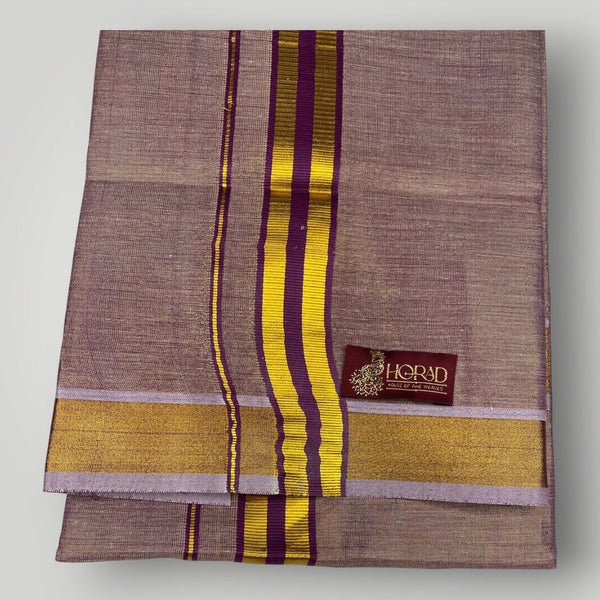 Horad Kora Cotton Tissue Dark Magenta Shirt+Dhoti