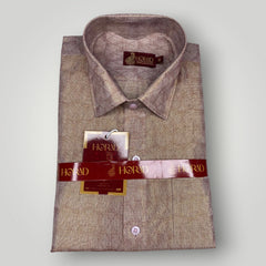 Horad Premium Art Silk Magenta Shirt + Dhoti + Angavastram