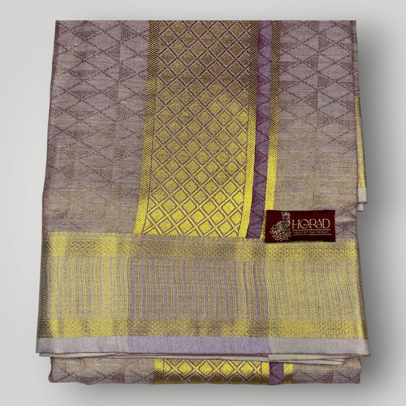 Horad Premium Art Silk Magenta Shirt + Dhoti + Angavastram