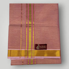 Horad Kora Cotton Tissue Dark Rose Shirt+Dhoti