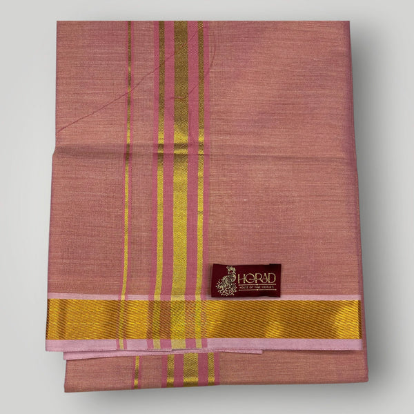 Horad Kora Cotton Tissue Dark Rose Shirt+Dhoti