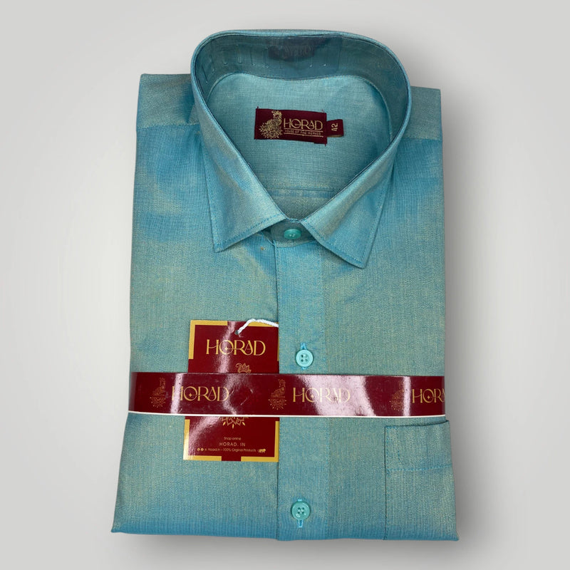 Horad Kora Cotton Tissue Sky Blue Shirt+Dhoti