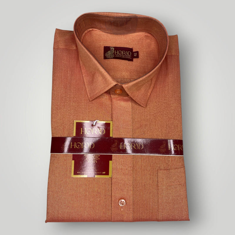Horad Kora Cotton Tissue Dark Red Shirt+Dhoti