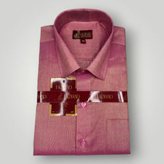 Horad Kora Cotton Tissue Dark Rose Shirt+Dhoti