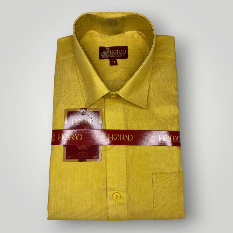 Horad Kora Cotton Tissue Dark Gold Shirt+Dhoti