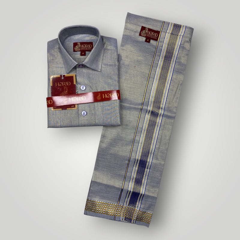 Horad Kora Cotton Tissue Bluish Grey Kids Set