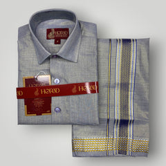 Horad Kora Cotton Tissue Bluish Grey Kids Set