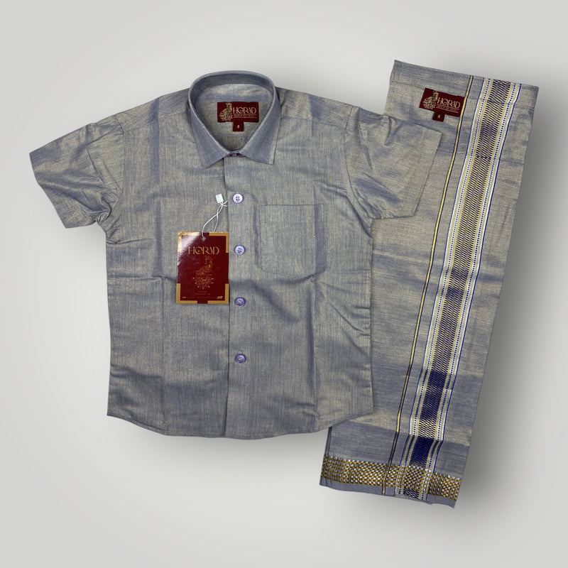 Horad Kora Cotton Tissue Bluish Grey Kids Set