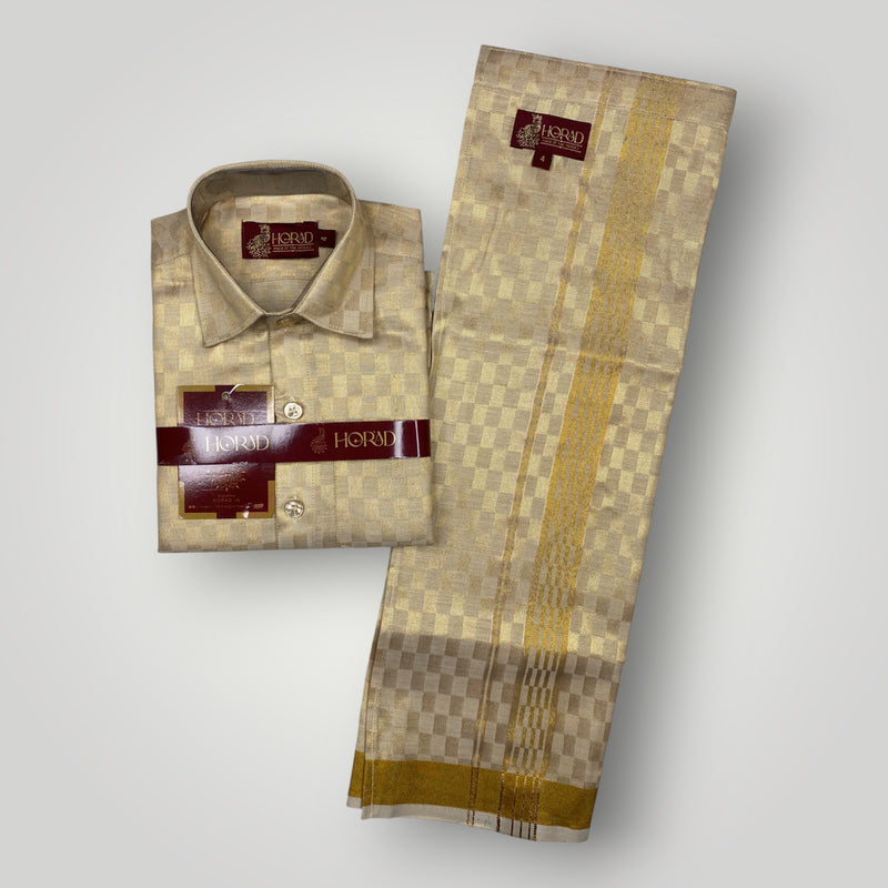 Horad Kora Cotton Tissue Square Emboss Light Gold Kids Set