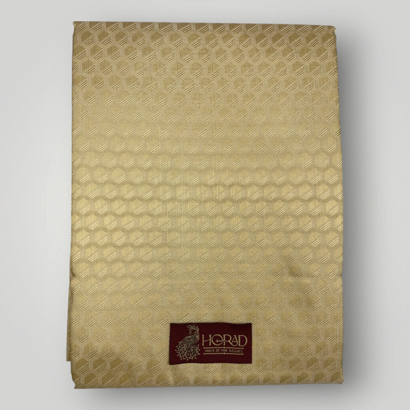 Horad Premium Art Silk Gold Emboss Shirt Material+Dhoti