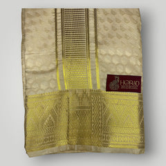 Horad Premium Art Silk Gold Emboss Shirt Material+Dhoti