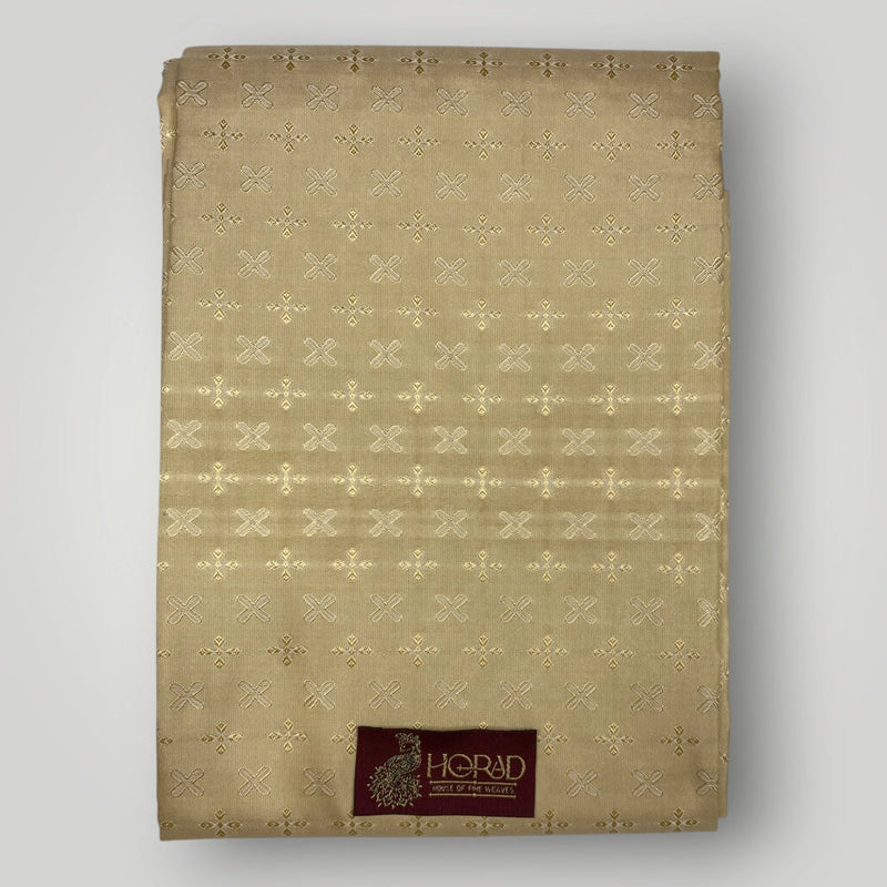 Horad Premium Art Silk Gold Emboss Shirt Material+Dhoti