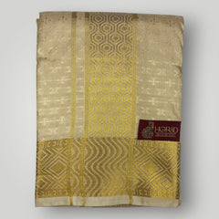Horad Premium Art Silk Gold Emboss Shirt Material+Dhoti