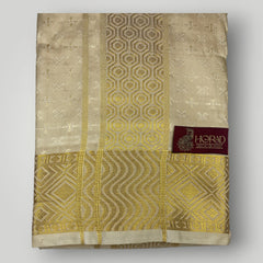 Horad Premium Art Silk Gold Emboss Shirt Material+Dhoti