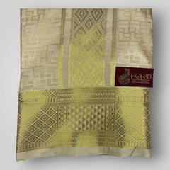 Horad Premium Art Silk Gold Emboss Shirt Material+Dhoti