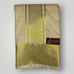 Horad Premium Art Silk Gold Emboss Shirt Material+Dhoti