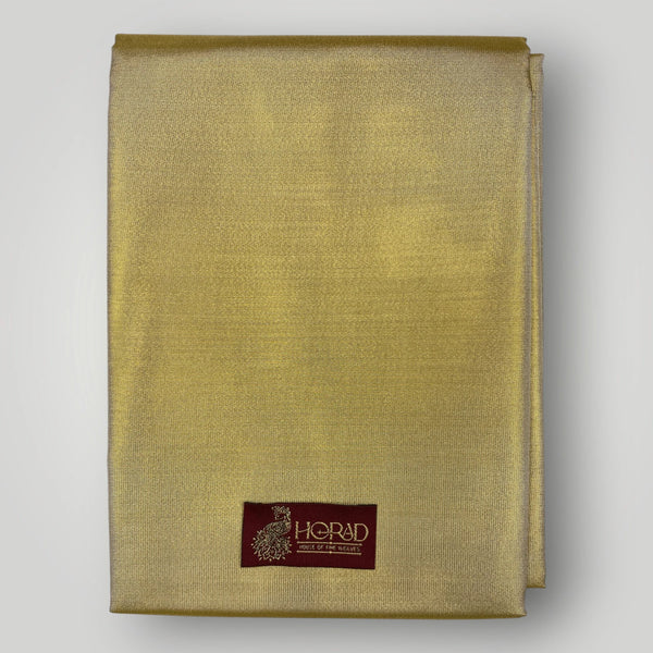 Horad Premium Art Silk Tissue Gold Shirt Material+Dhoti
