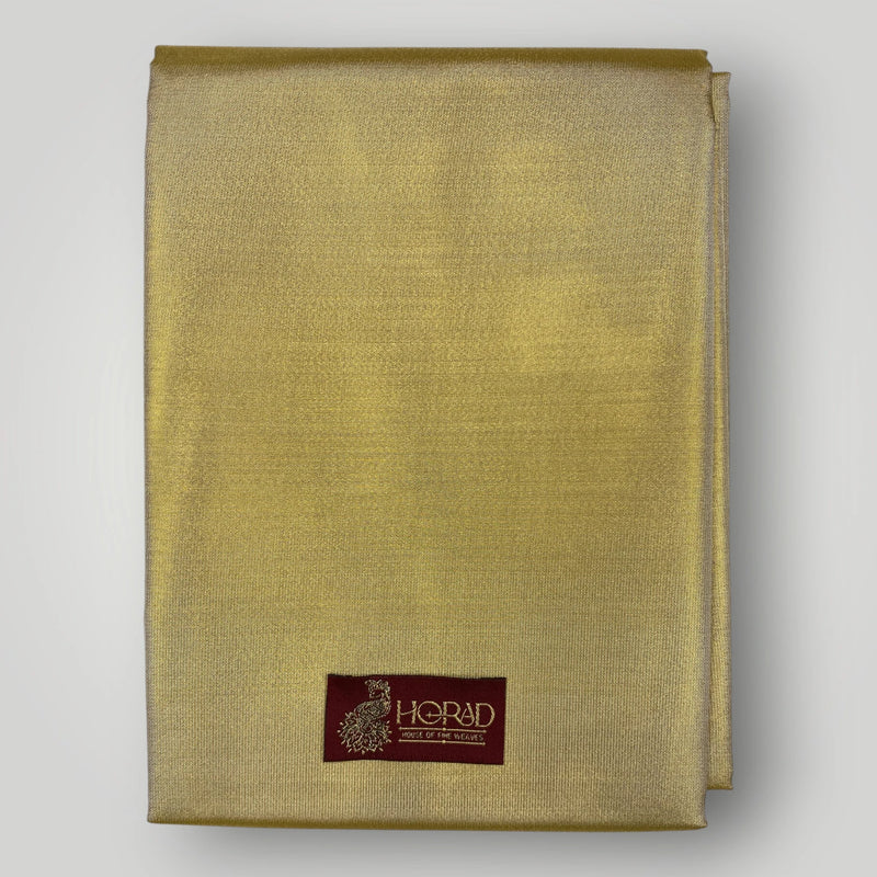 Horad Premium Art Silk Tissue Gold Shirt Material+Dhoti