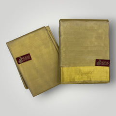 Horad Premium Art Silk Tissue Gold Shirt Material+Dhoti