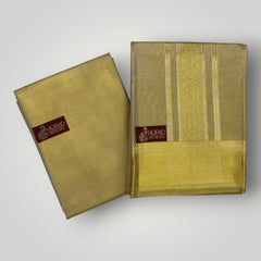 Horad Premium Art Silk Tissue Gold Shirt Material+Dhoti