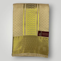 Horad Premium Art Silk Gold Emboss Shirt Material + Dhoti ( 2 in 1)